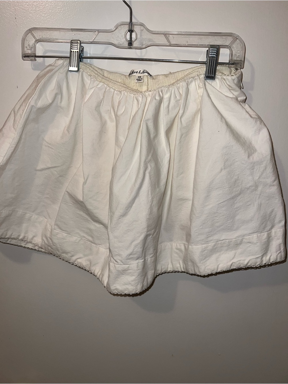 For Love & Lemons Cream Elastic Waist Skort